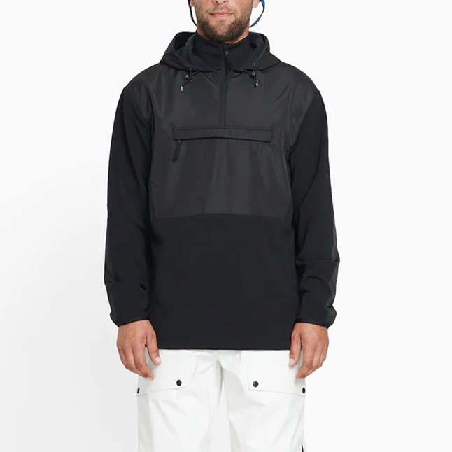 Aztech Mountain Aspen Hut Fleece Hoody Wool Blend In Space Black Men's Size Xs